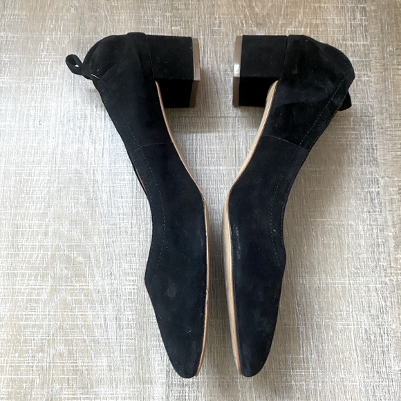 J. Crew Black Anya Suede Leather Block Heel Shoes Women’s 8.5 Career Shoes Pump - Picture 10 of 12